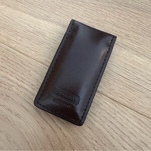 Coach Brown Leather Money Clip
